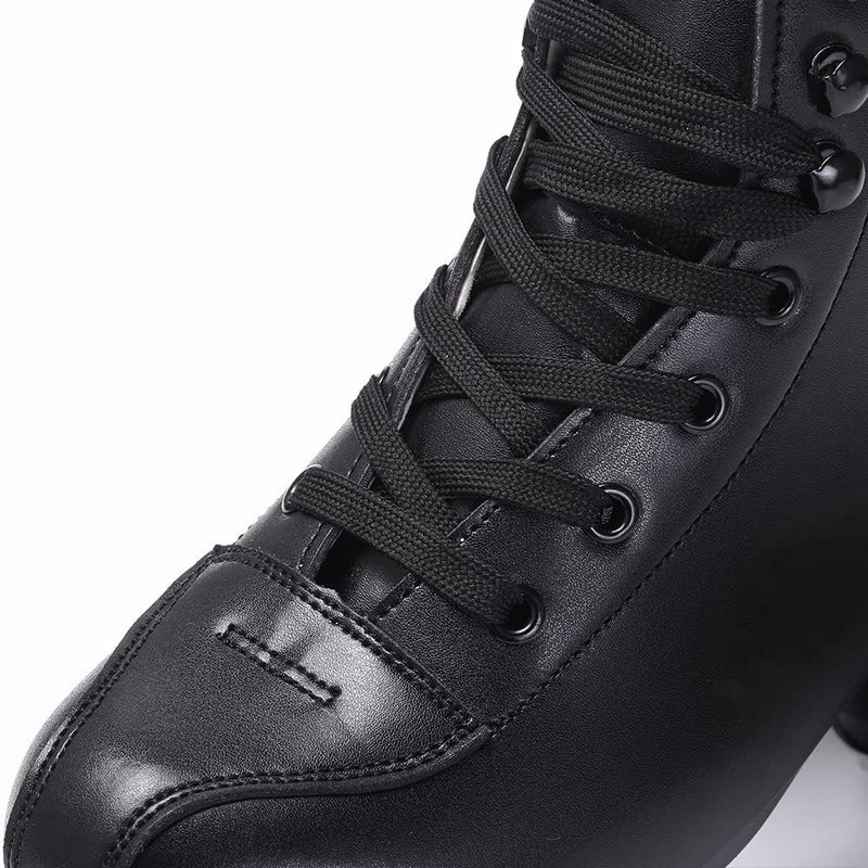SCNUT Roller Skates Women Men High-Top PU Leather Roller Skates Classic Double-Row Roller Skates Outdoor Indoor Quad-Skates with Light up Shoe Laces - Image 2